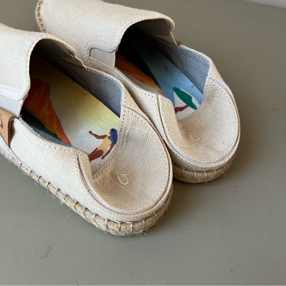 OluKai Kaula Pa‘a Kapa Convertible Linen Espadrilles size 7 - Picture 7 of 10